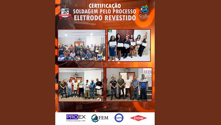 Certificação do curso soldagem pelo processo Eletrodo Revestido